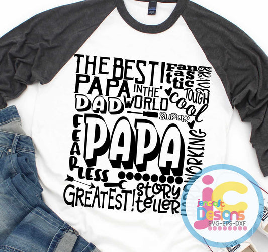 Papa Svg, Typography Word Art SVG DXF PNG EPS