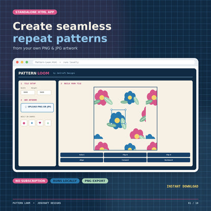 Pattern Loom – Seamless Pattern Maker App for PNG & JPG