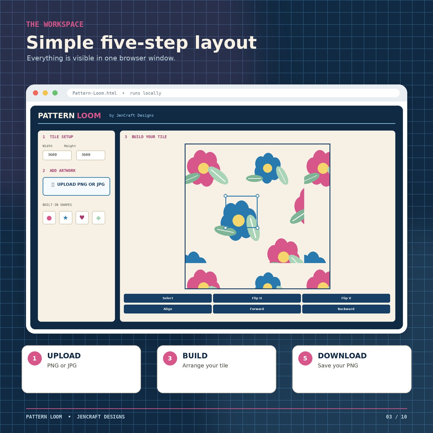 Pattern Loom – Seamless Pattern Maker App for PNG & JPG