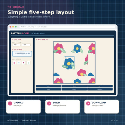 Pattern Loom – Seamless Pattern Maker App for PNG & JPG