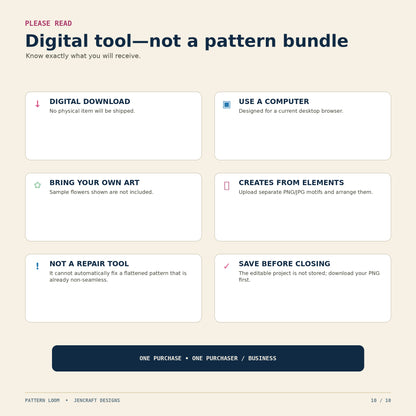 Pattern Loom – Seamless Pattern Maker App for PNG & JPG
