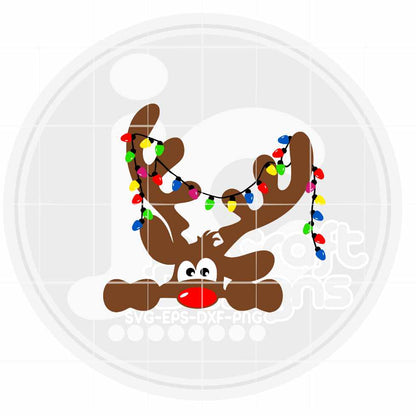 Christmas svg | Peeking Reindeer SVG EPS DXF PNG