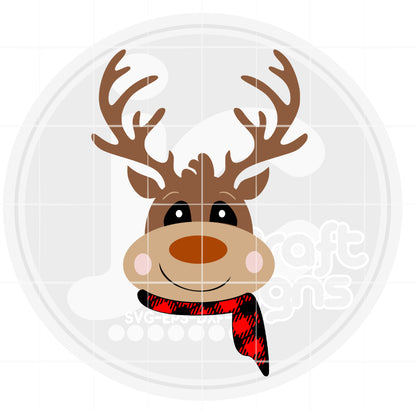 Christmas Svg | Plaid Reindeer Head SVG EPS DXF PNG