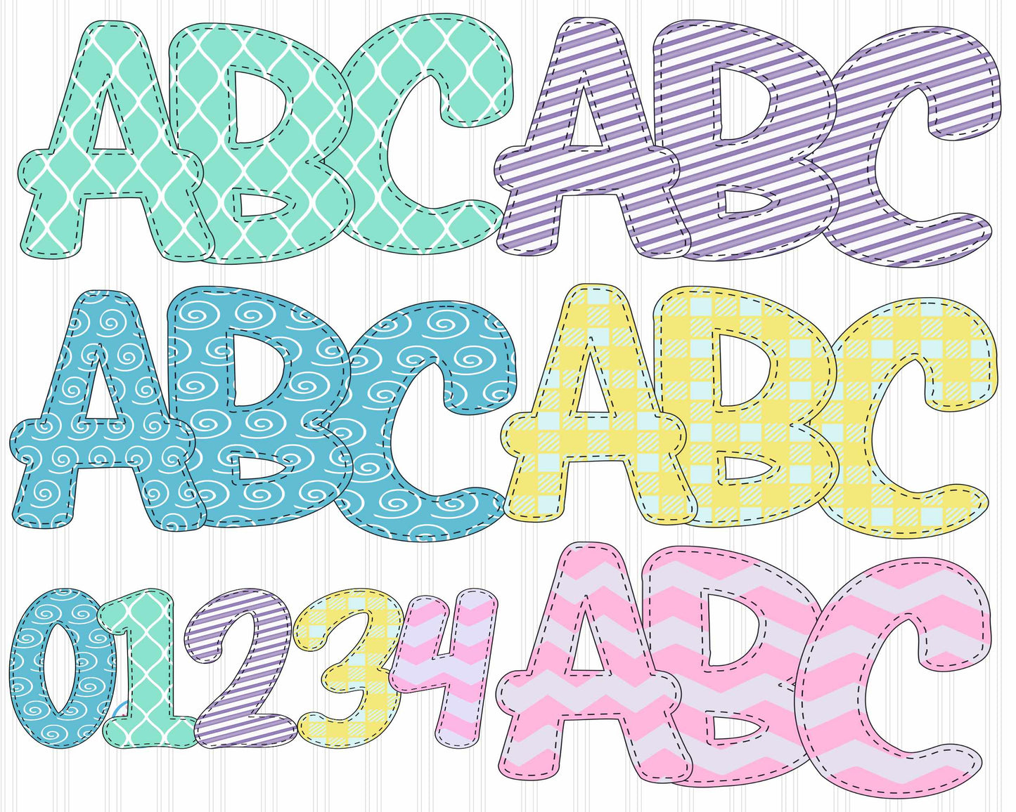 Spring Doodle Letters Png | Alphabet Letters Png Sublimation File