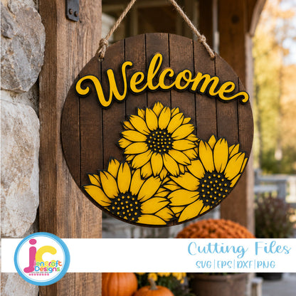 Sunflower Sign SVG | Welcome Sign Cut File