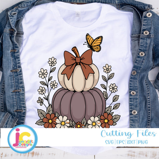 Floral Fall Pumpkin SVG | Thanksgiving Autumn Cut File