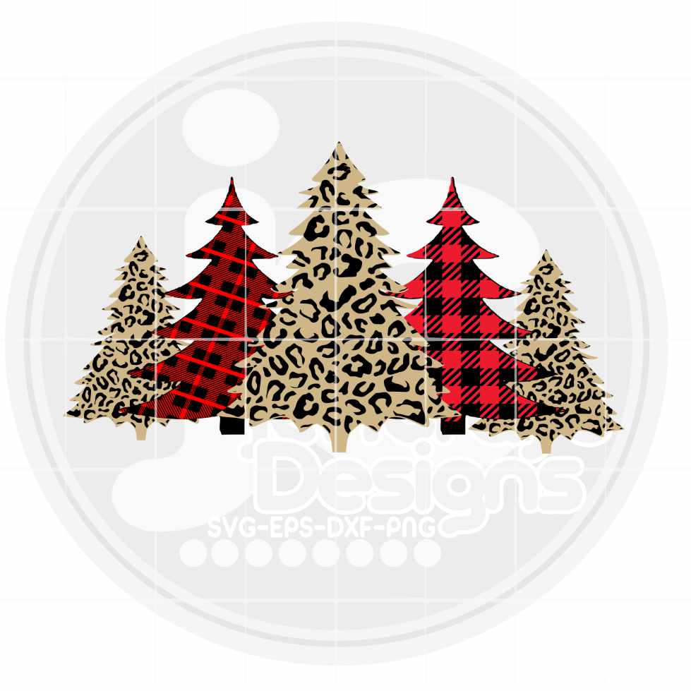 Christmas Svg | Leopard Christmas Trees SVG EPS DXF PNG