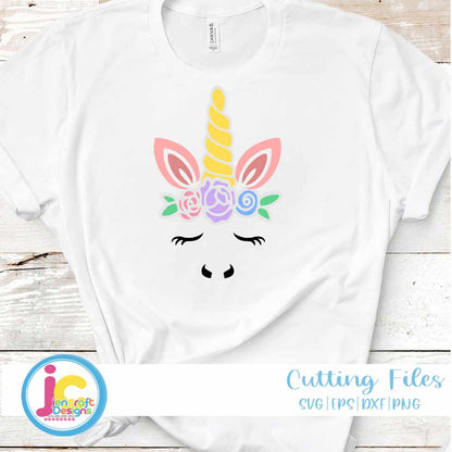 Floral Unicorn Face Svg | Girl Baby Toddler SVG DXF PNG EPS