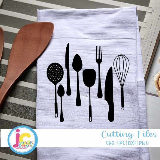 Kitchen SVG | Food Utensils Silhouette SVG EPS DXF PNG