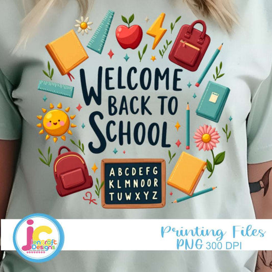 Retro School PNG | Welcome Back Teacher Sublimation Design