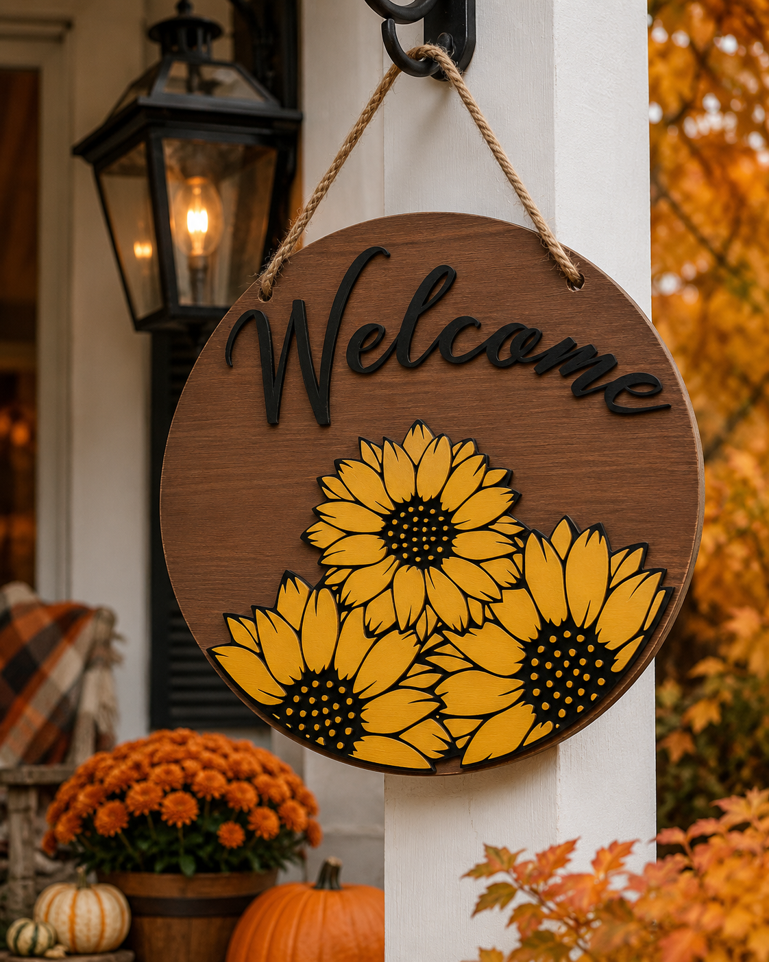 Sunflower Porch Sign SVG | Welcome Sign Cut File - JenCraft Designs