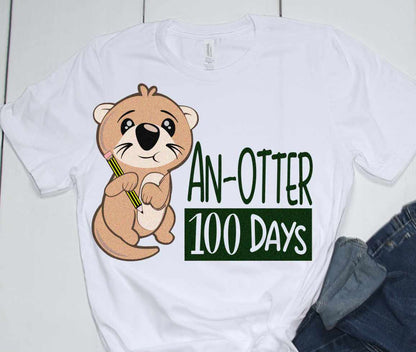 An-Otter 100 days Svg Eps Dxf Png Cut File - JenCraft Designs