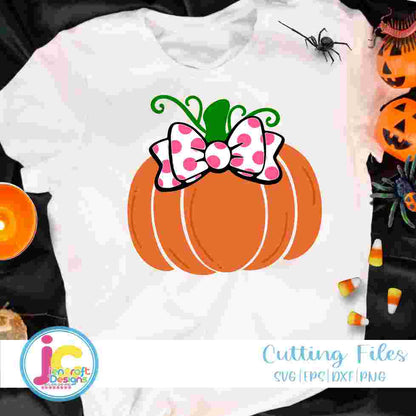 Cute Pumpkin svg | Girl Halloween Design SVG DXF PNG EPS JenCraft Designs