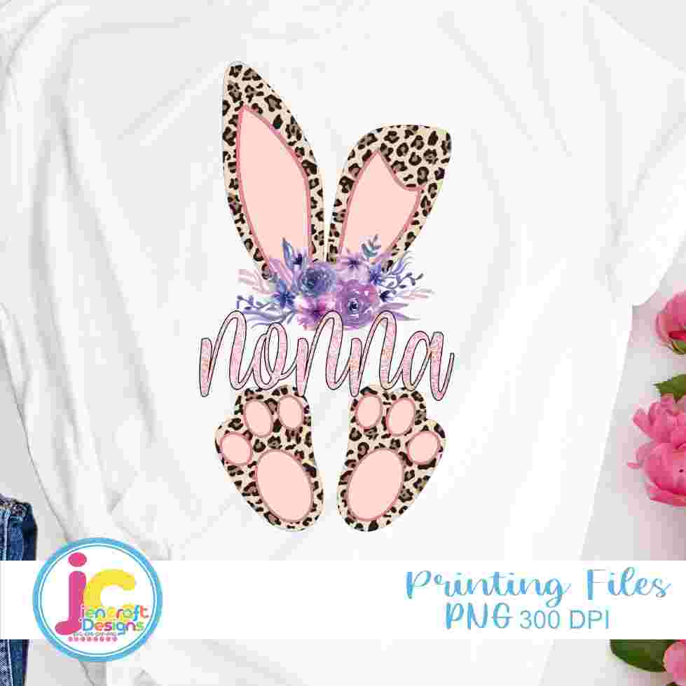 Easter Png | Nonna Cheetah Bunny Png Sublimation File