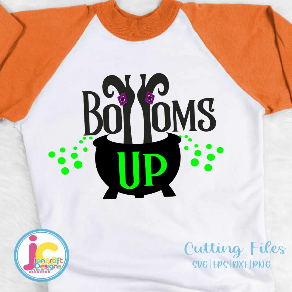 Bottoms Up, Halloween Sign SVG DXF PNG EPS