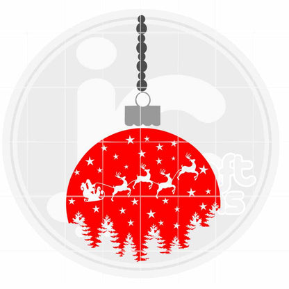 Christmas Svg | Santa Sleigh Ornament SVG EPS DXF PNG