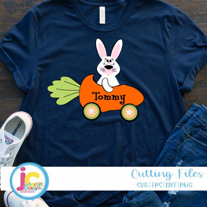 Easter Svg |  Bunny in Carrot Car SVG EPS DXF PNG