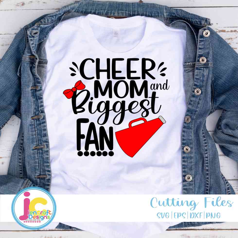 Biggest Fan Cheer, Cheer Mom SVG  - JenCrft Designs