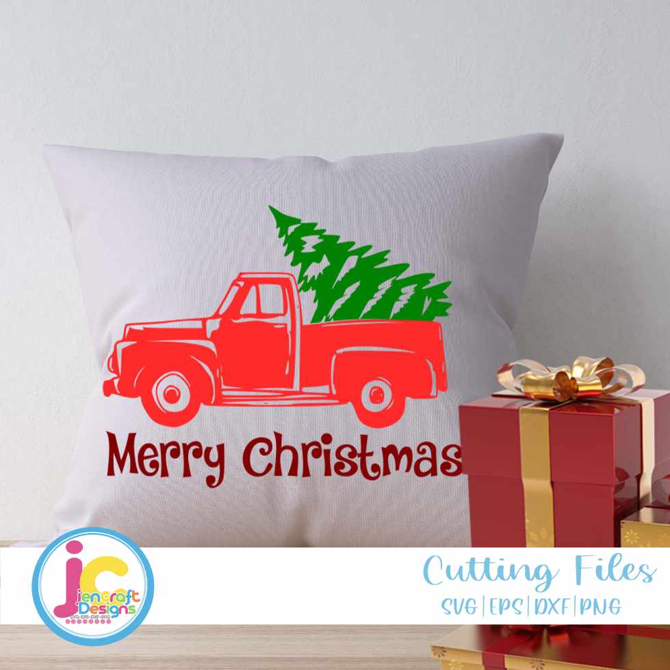 Christmas Svg | Red Christmas Truck SVG EPS DXF PNG JenCraft Designs