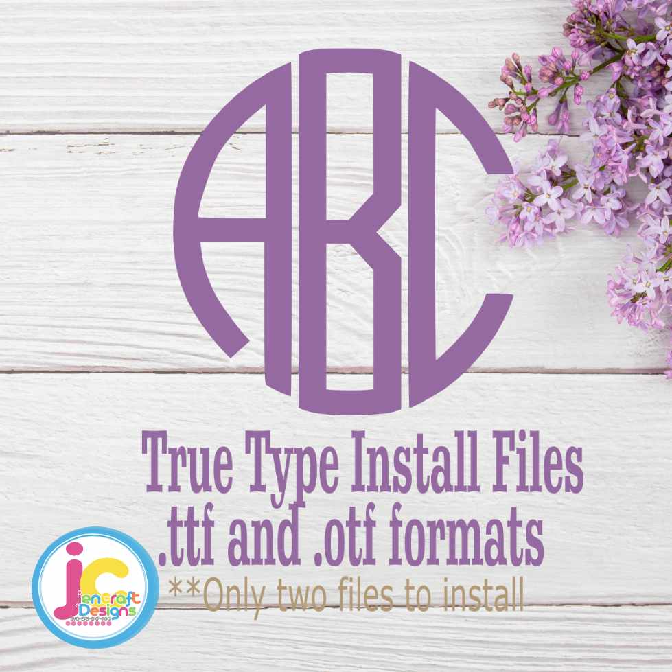 Round Monogram Font | .TTF & .OTF Installable System Font – JenCraft ...