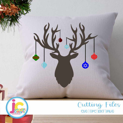Christmas Svg | Deer Antler Hanging Ornament SVG DXF PNG EPS