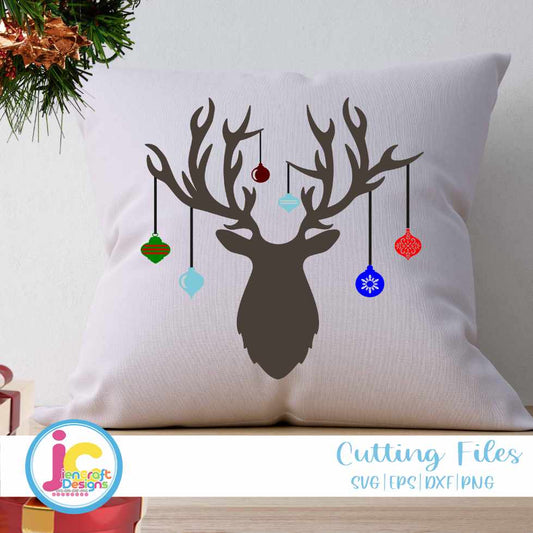 Christmas Svg | Deer Antler Hanging Ornament SVG DXF PNG EPS JenCraft Designs