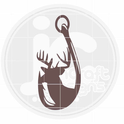 Hunting svg | Deer and fishing Hook SVG DXF PNG EPS