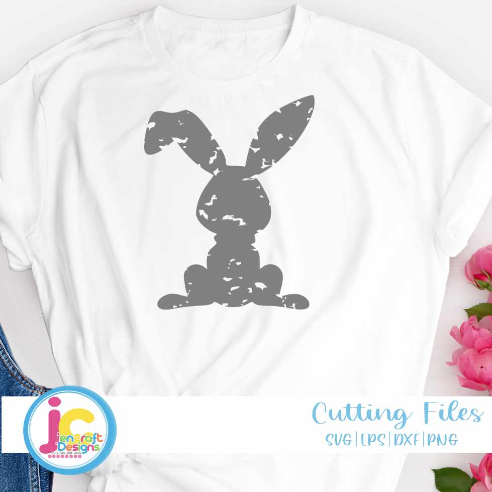 Easter Svg |  Distressed Bunny SVG EPS DXF PNG