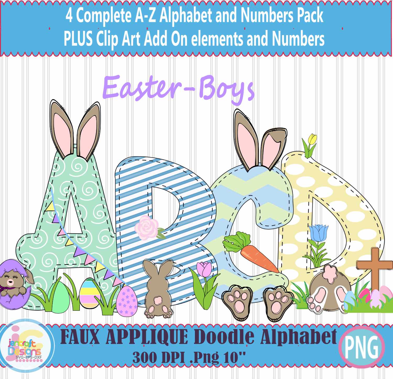 Boys Easter Letters Png, Easter Alphabet Png - JenCraft Designs
