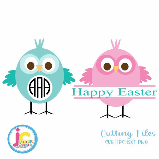 Easter Svg | Boy Girl Baby Chick Monogram Frame SVG EPS DXF PNG Bundle