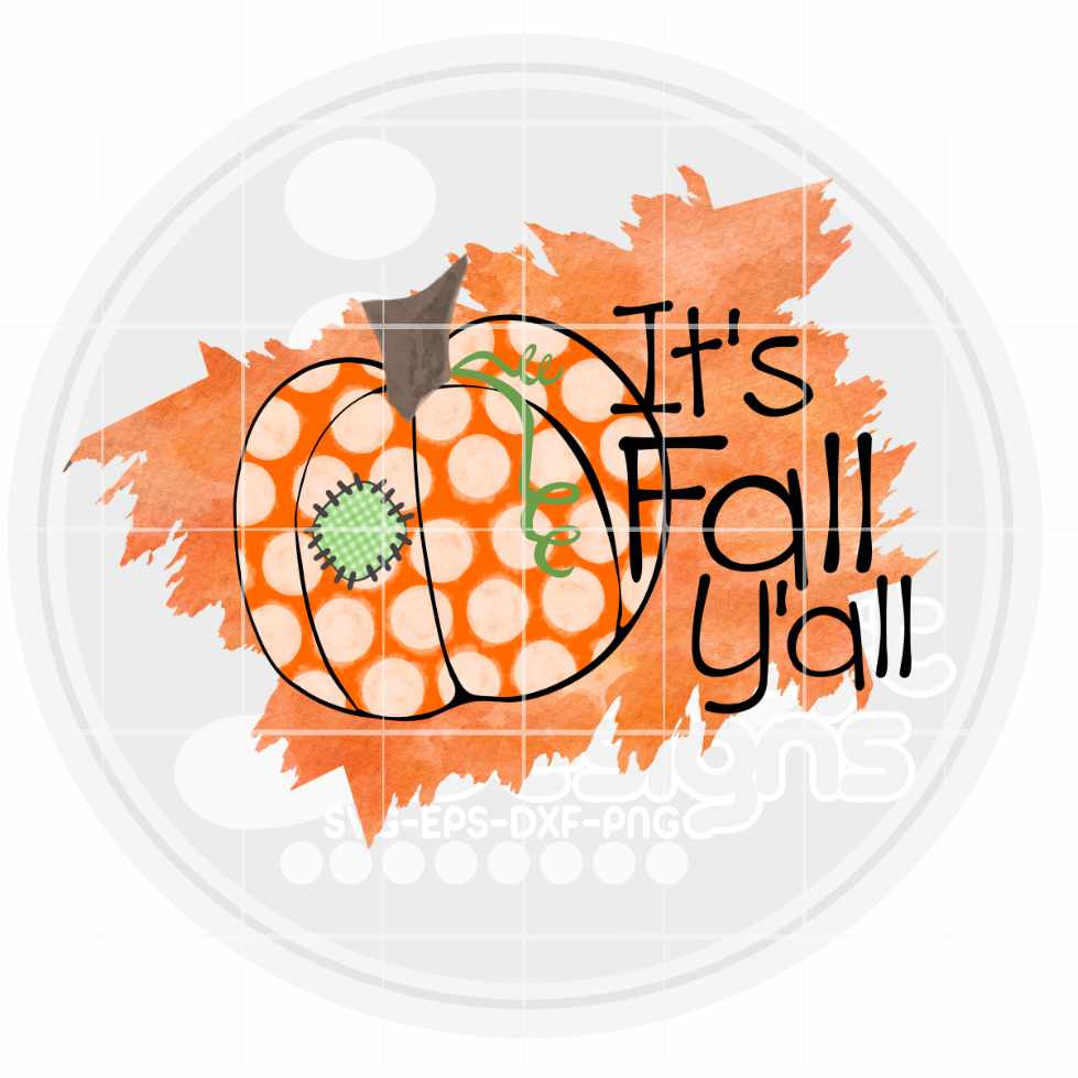 Polka Dot Pumpkin Png | It's Fall Ya'll Png Sublimation File JenCraft Designs