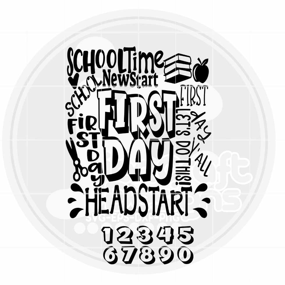 First Day of School svg | Headstart Typography SVG EPS DXF PNG