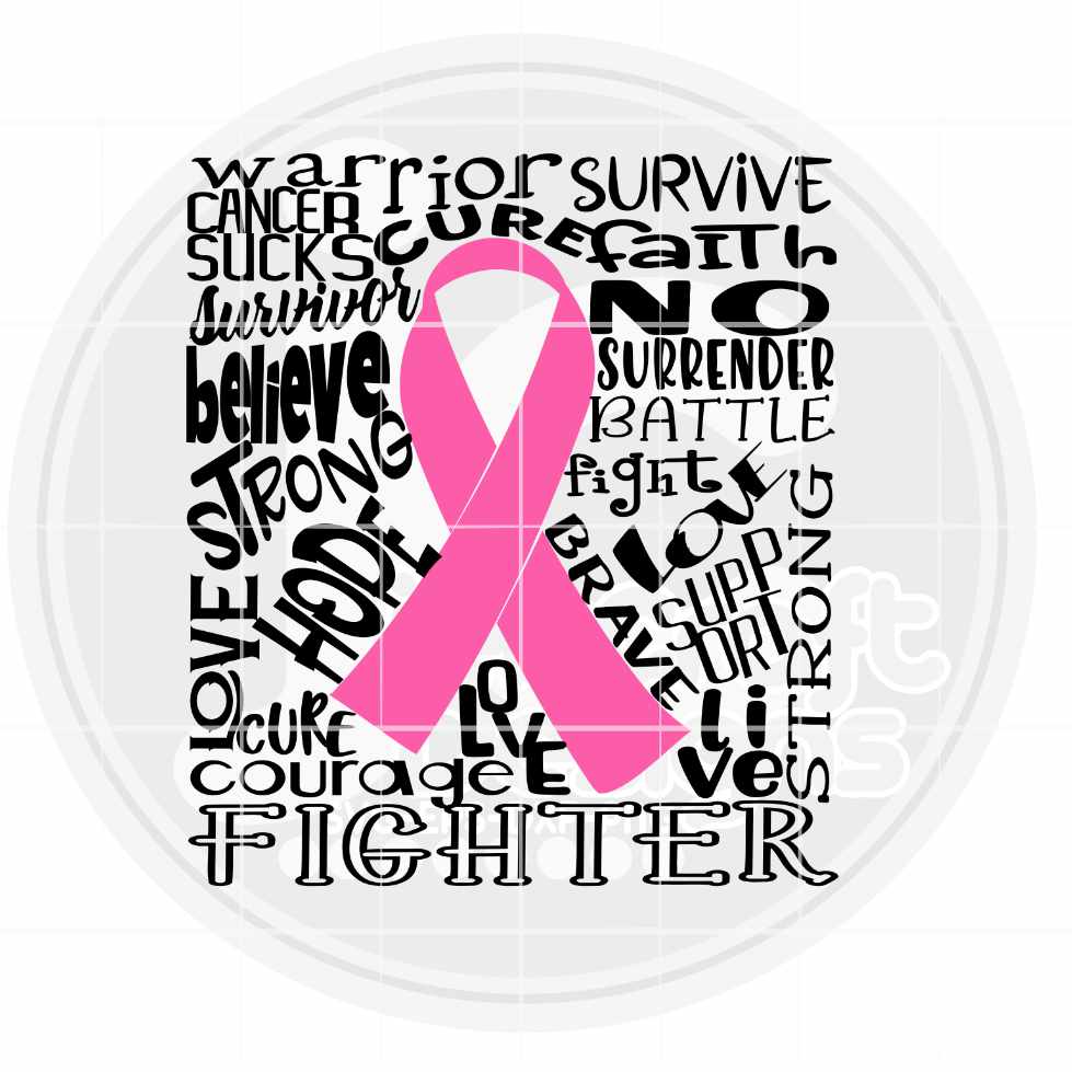 Breast Cancer Awareness Svg | Fighter Typography SVG EPS DXF PNG