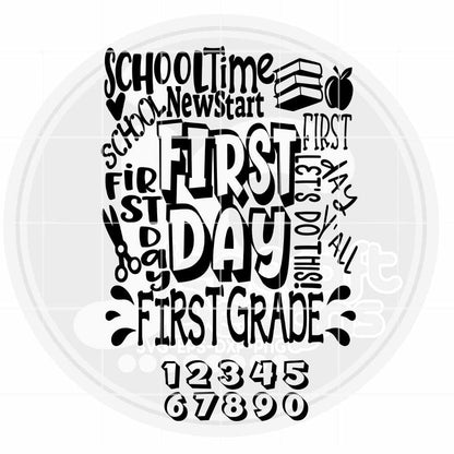 First Day of School svg | 1st Grade Typography SVG EPS DXF PNG