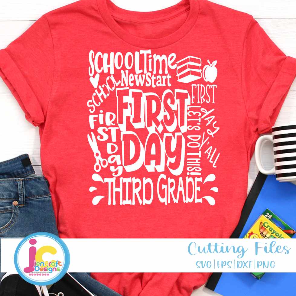 First Day of School svg | 3rd Grade Typography SVG EPS DXF PNG