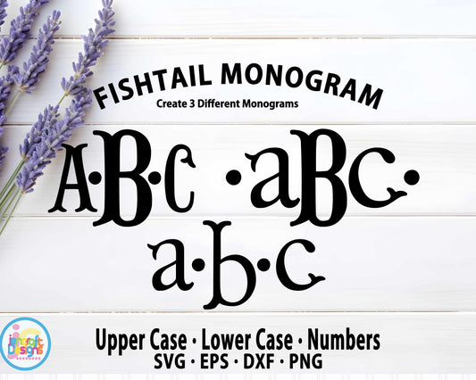 Fishtail Monogram Letters Svg | Mermaid Alphabet SVG EPS DXF PNG