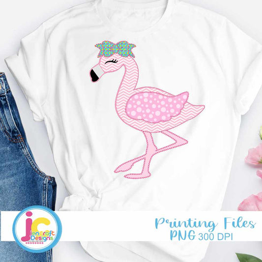 Flamingo Png | Faux Applique Png Sublimation File