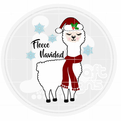 Christmas Svg | Fleece Navidad Llama SVG EPS DXF PNG