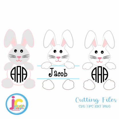 Easter svg | Floppy Ears Bunny Monogram Frame SVG EPS DXF PNG Bundle