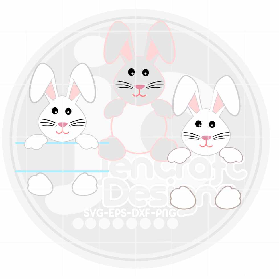 Easter svg | Floppy Ears Bunny Monogram Frame SVG EPS DXF PNG Bundle