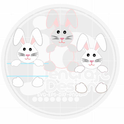 Easter svg | Floppy Ears Bunny Monogram Frame SVG EPS DXF PNG Bundle