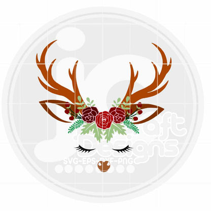 Christmas Svg | Reindeer Face SVG EPS DXF PNG