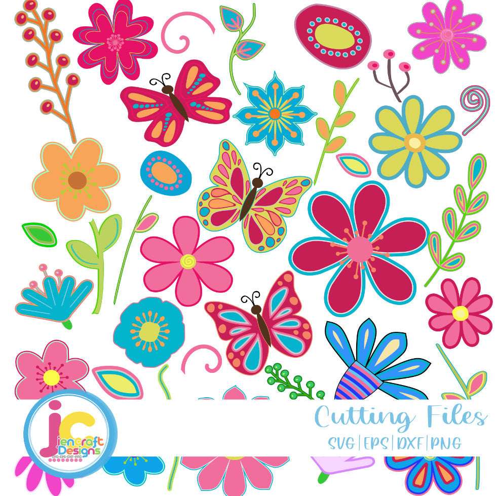 Retro Groovy Flowers SVG | Hippie Flower Power Bundle