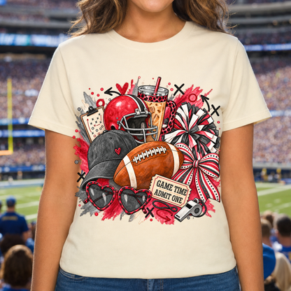 Game Time Admit One PNG | Red Black Football Sublimation