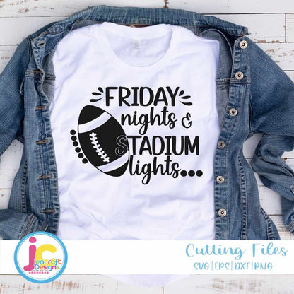 Football Svg | Friday Nights & Stadium Lights SVG EPS DXF PNG JenCraft Designs