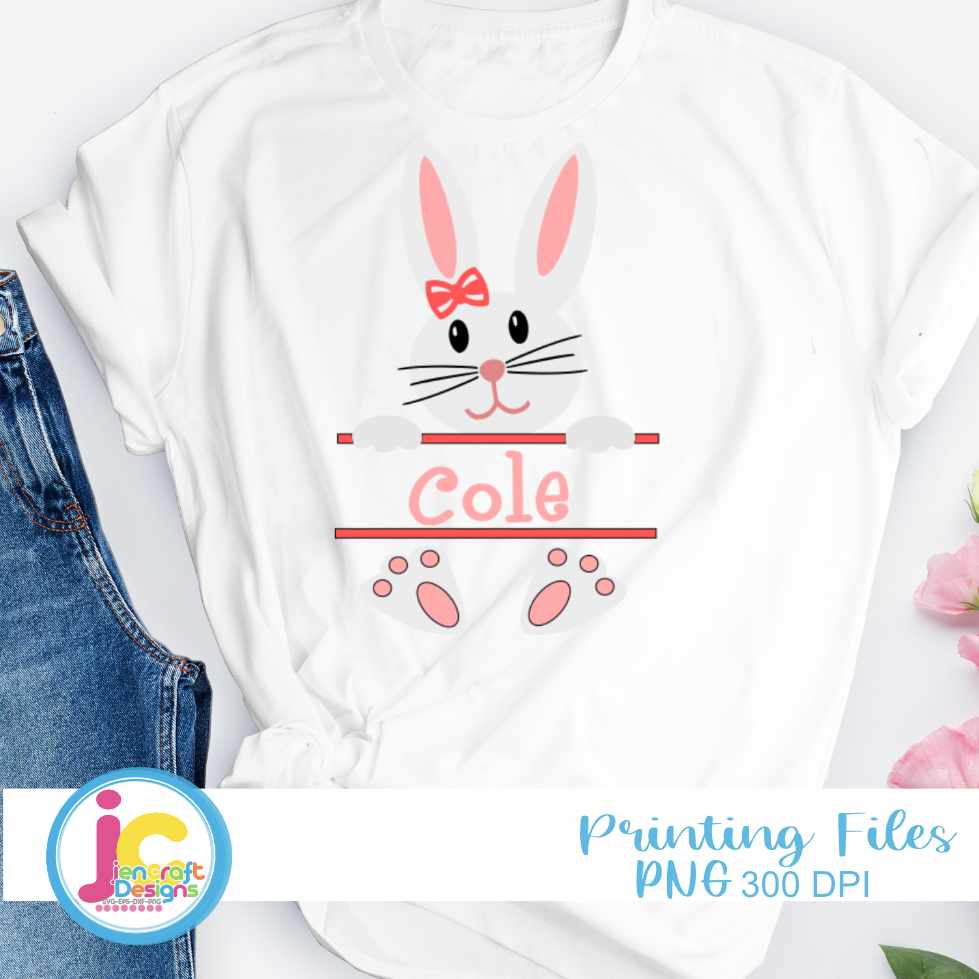 Easter Svg | Girl Bunny Monogram Frame SVG EPS DXF PNG