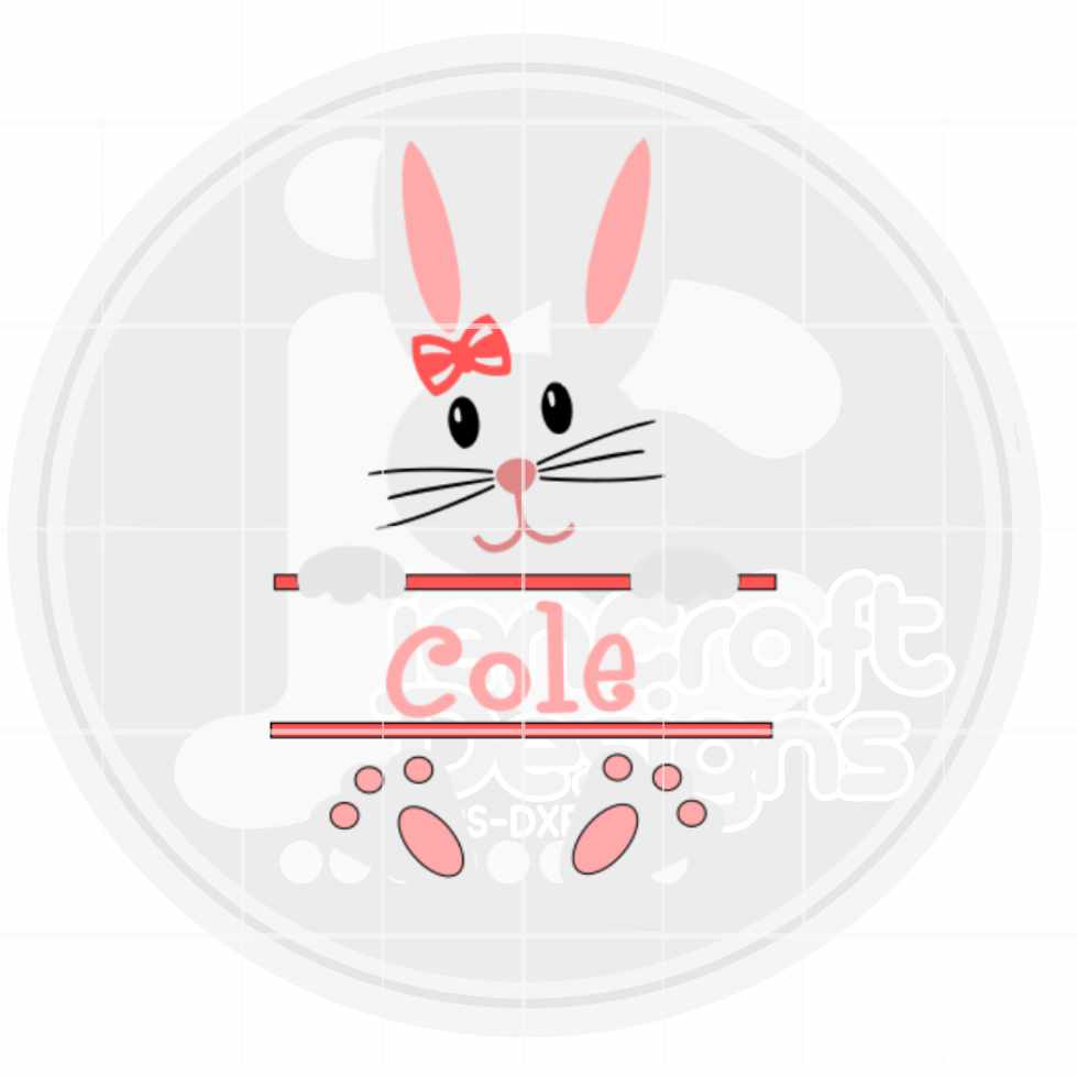 Easter Svg | Girl Bunny Monogram Frame SVG EPS DXF PNG