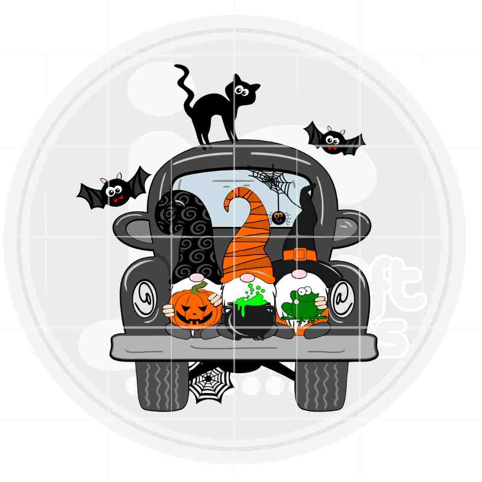 Halloween Gnomes Svg | Gnomes in Truck SVG EPS DXF PNG JenCraft Designs