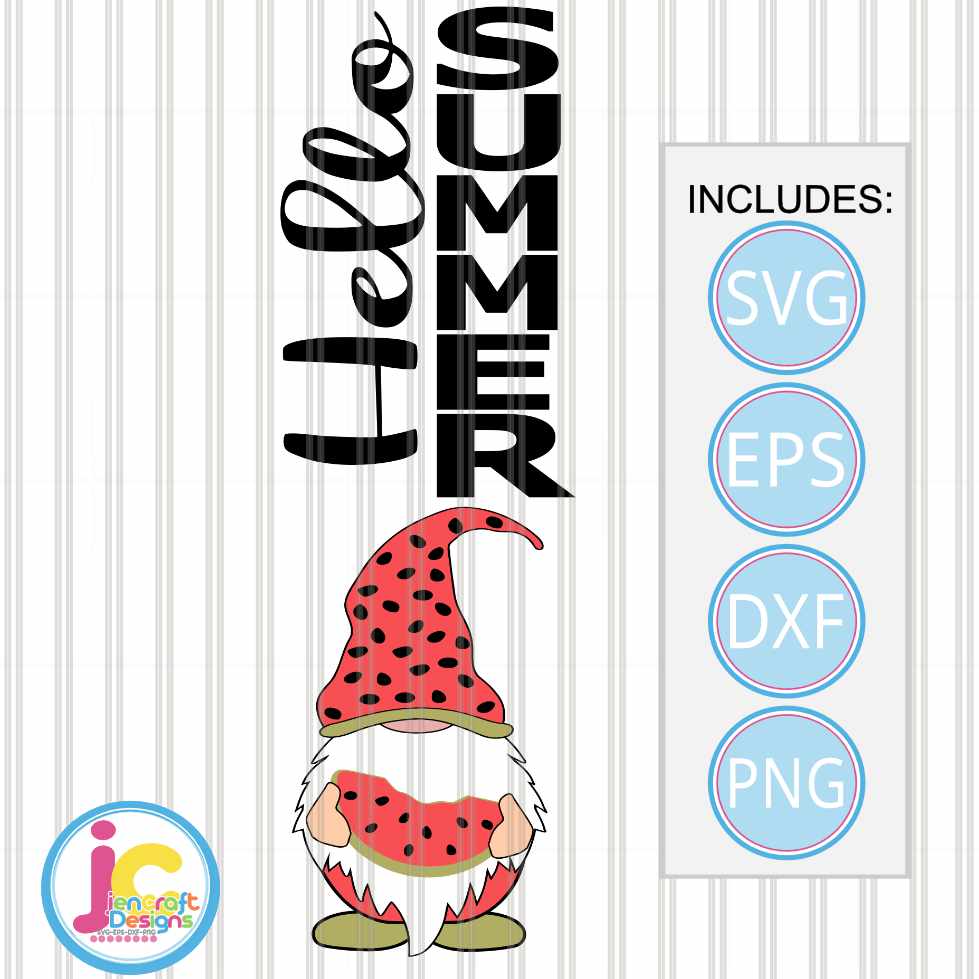 hello-summer-porch-leaner-sign-svg-gnome-svg-vertical-leaner-sign-beach-garden-cut-file-svg-eps-dxf-png-quotes-cricut-silhouette