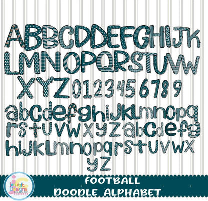 green-silver-football-alphabet-png-doodle-letters-bundle
